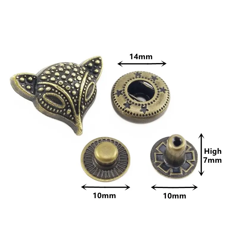 2 шт. металлические заклепки с двойной крышкой для сумок и ремней |