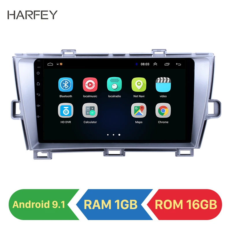 Harfey Автомобильный gps Радио 9 дюймов Android 1 для 2009 2013 Toyota Prius RHD с HD сенсорным экраном