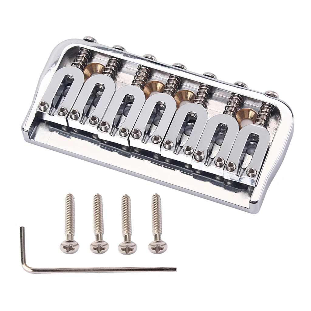 Solid 7 String Electric Guitar Bridge Saddle Bass Replacement Chrome Easy to Install | Спорт и развлечения