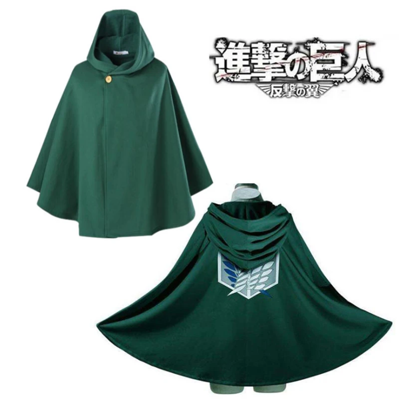 

Anime Attack on Titan Cos Cloak Shingeki no Kyojin Scouting Legion Aren Levi Mikasa Capes Cosplay Costume Halloween Carnival