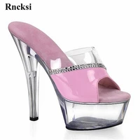 rncksi sexy fashion new women 15cm high heel platforms pole danceperformancemodel shoes wedding pole dance slippers shoes