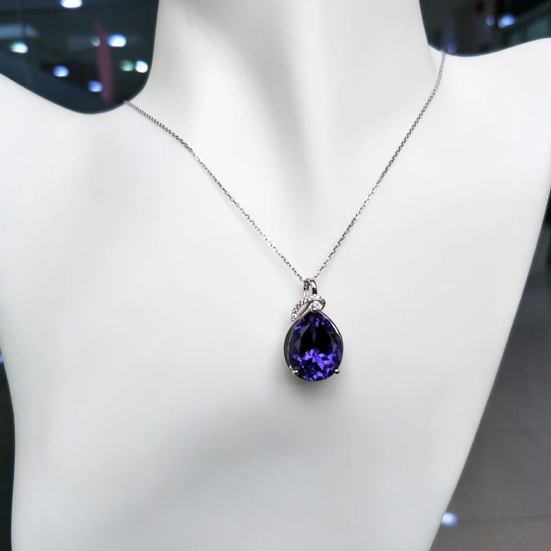 Bolaijewelry, серебряный 925 кулон нано Танзанийская груша 12*16 мм, созданная Капля воды дизайн ювелирных изделий для девочек партии или повседневной одежды