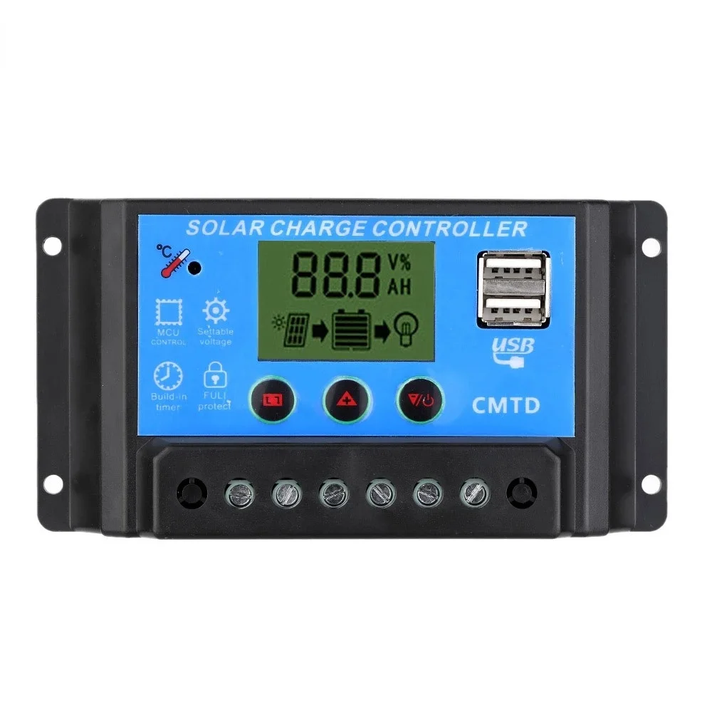 24V 12V 10A/20A Авто Панели солнечные Батарея Контроллер заряда PWM ЖК-дисплей Дисплей
