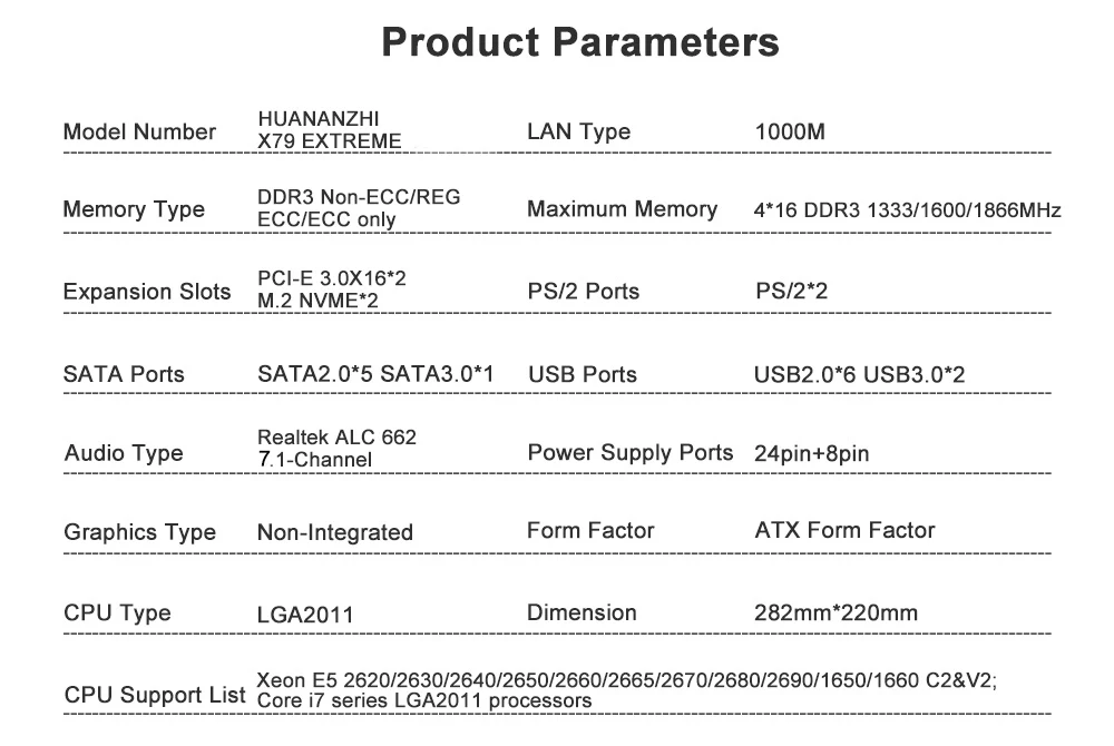 HUANANZHI X79 LGA2011 материнская плата huanan x79 V2.49 ATX USB3.0 SATA3 PCI-E NVME M.2 поддержка памяти REG ECC и процессор Xeon E5