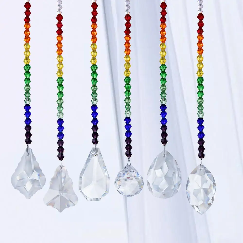 Набор из 6 кристаллов для люстры H &amp D витражные украшения на окно радужные