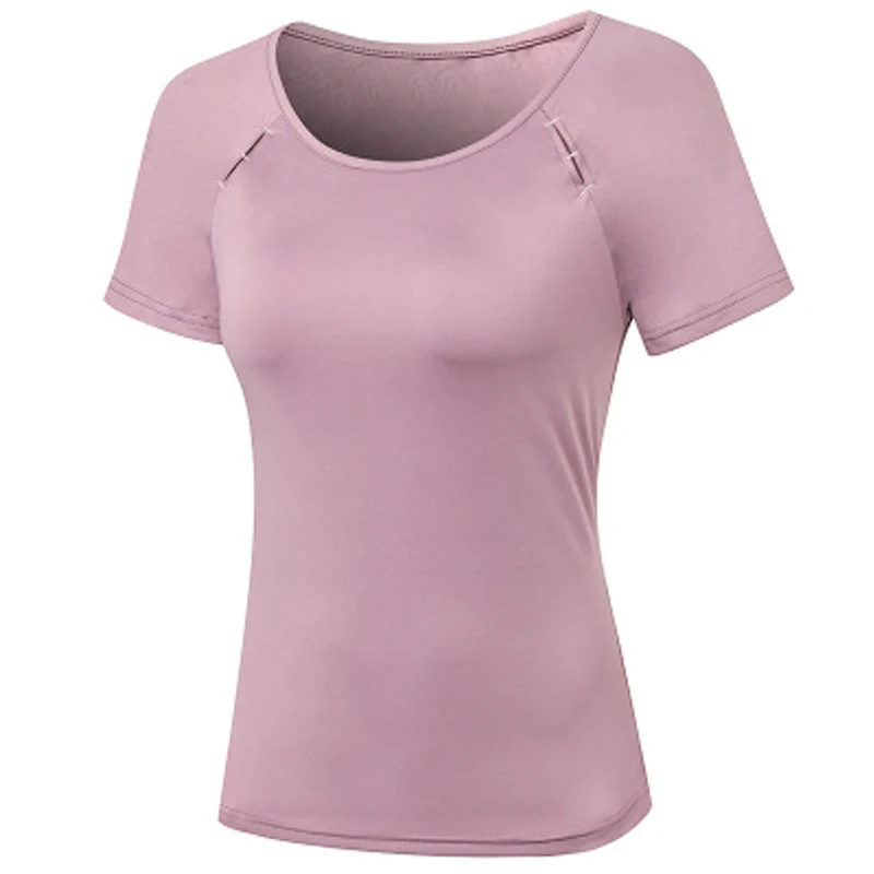 Шорты для йоги женская одежда фитнеса и бега с короткими рукавами топ тренировок