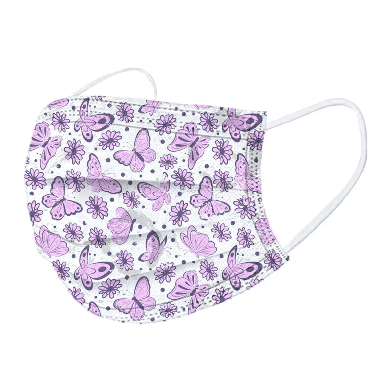 Маски для лица с рисунком бабочки женские модные одноразовые маски заушными