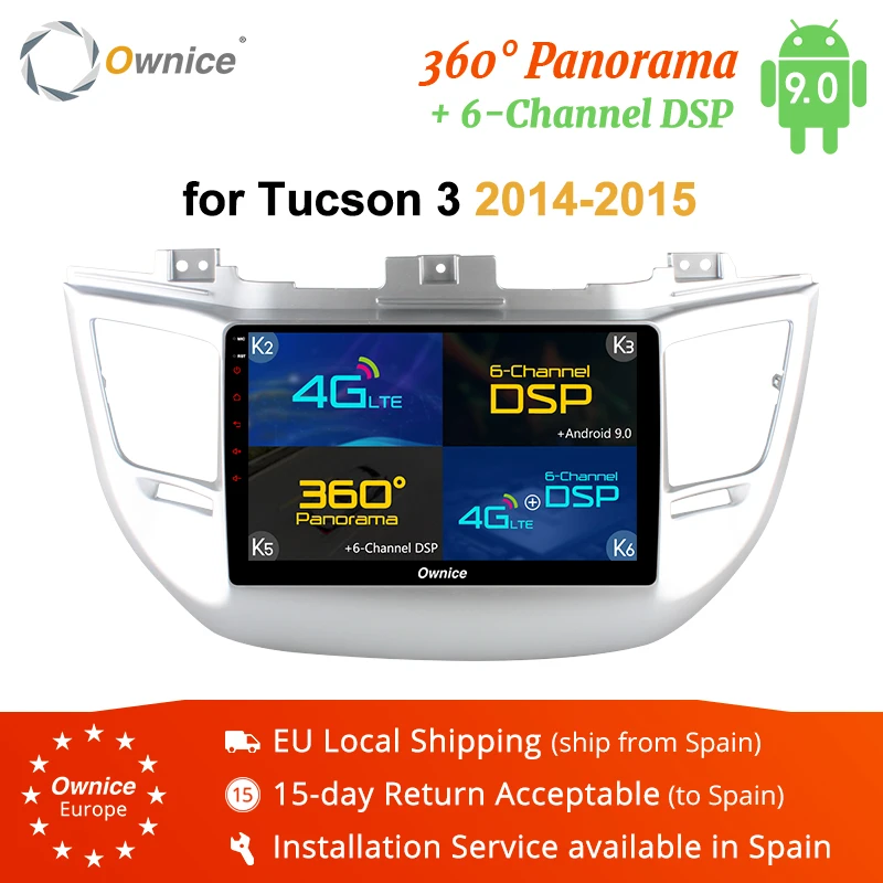 Ownice K1 K2 K3 K5 K6 восемь ядер 2DIN Android 9 0 автомобильный радиоплеер для HYUNDAI TUCSON 2014 2015 gps navi