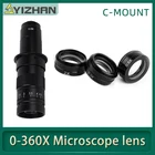 0-360X вспомогательные объекты линзы 0.3x 0.5x 2x объектив камеры микроскопа для тринокуляр стерео микроскоп Барлоу Стекло линзы 39 мм