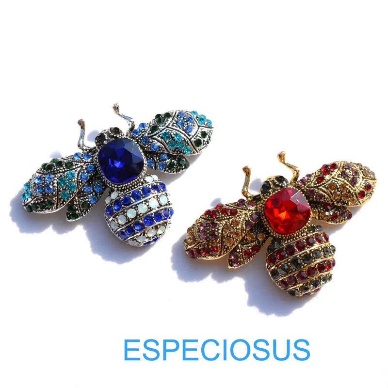 Классические ювелирные изделия синий цвет стразы медовая пчела Антибликовая