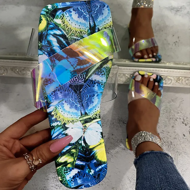 

Stylish Women Flat Shoes Summer New Ladies Cross Strap Slippers Casual Flip Flops Beautiful Beach Slides Slip-on Size 36-43