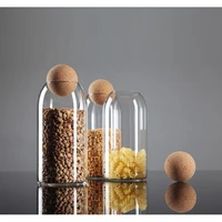 ball lead free glass jar with cork lid bottle storage tank sealed tea can cereals transparent storage jars kitchen storage tool