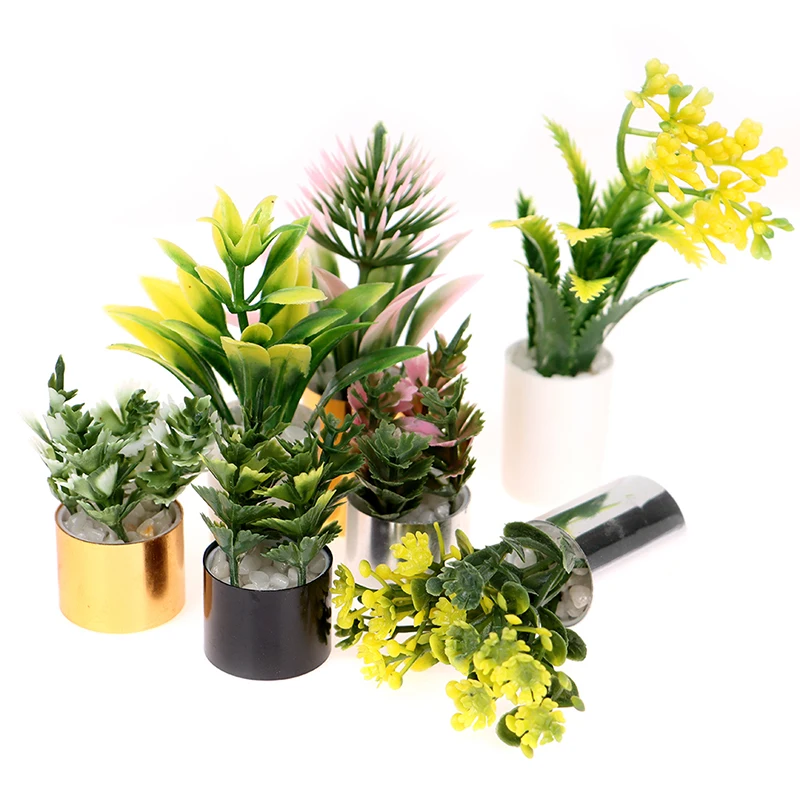 

1:12 Dollhouse Miniature Mini Green Plant Tree Flowers Potted Furniture Home Garden Decor Toys