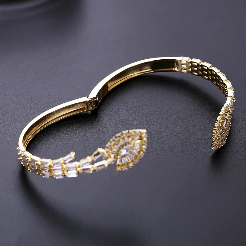 Очень девушка Роскошные манжеты браслет микро проложить кубический циркон