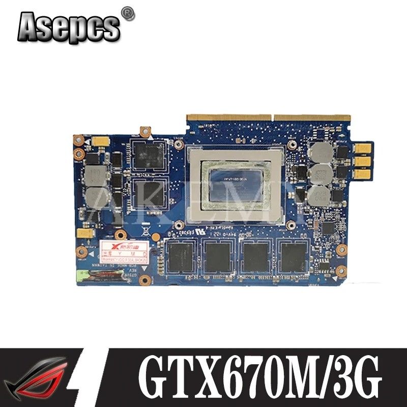 Графическая карта для ноутбука For Asus G75VW GTX670M/3GB GTX 670 M N13E-GS1-LP-A1 DDR5 Видеокарта VGA |