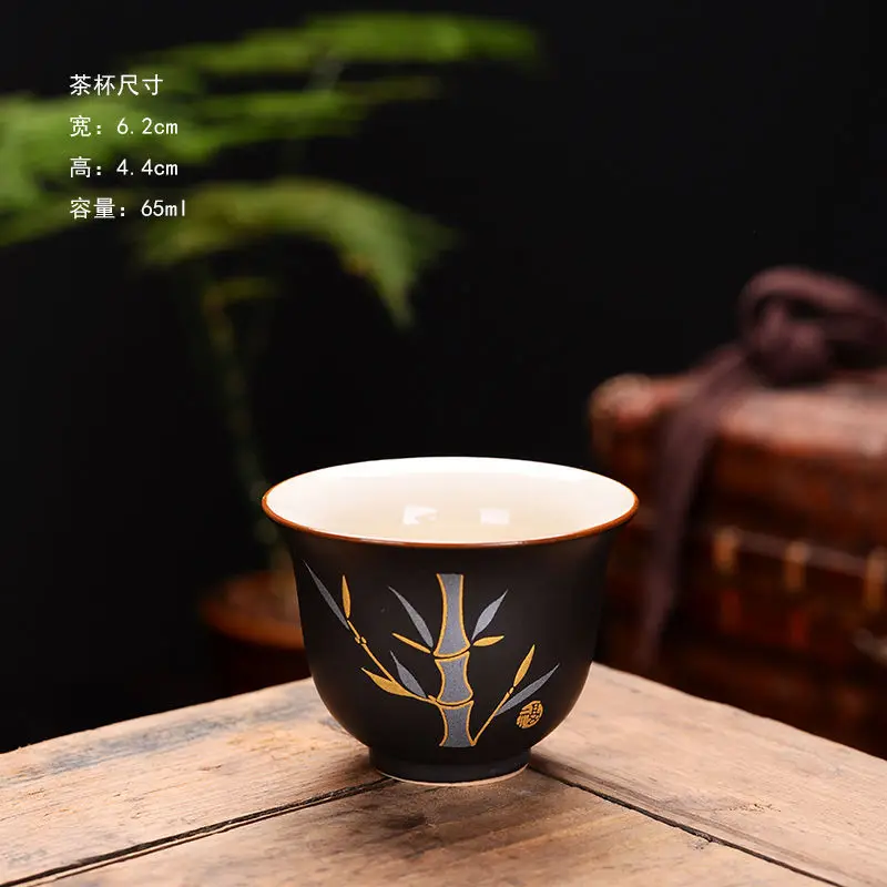 

Japanese Black Crockery Ceramic Teapot Kettles Tea Cups Porcelain Chinese Kung Fu Tea Set Drinkware