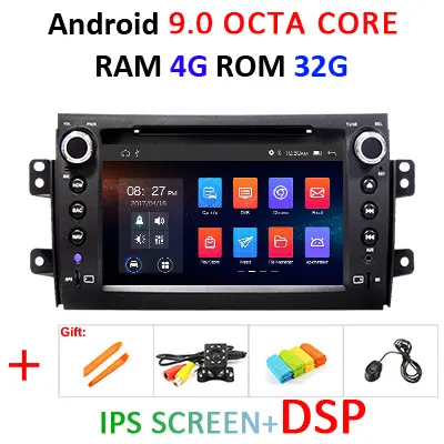 " Android 9,0 DSP ips автомобиля gps для Suzuki SX4 dvd плеер стерео приемник головки монитор навигации мультимедийный плеер магнитофон - Цвет: 9.0 4G 32G DSP