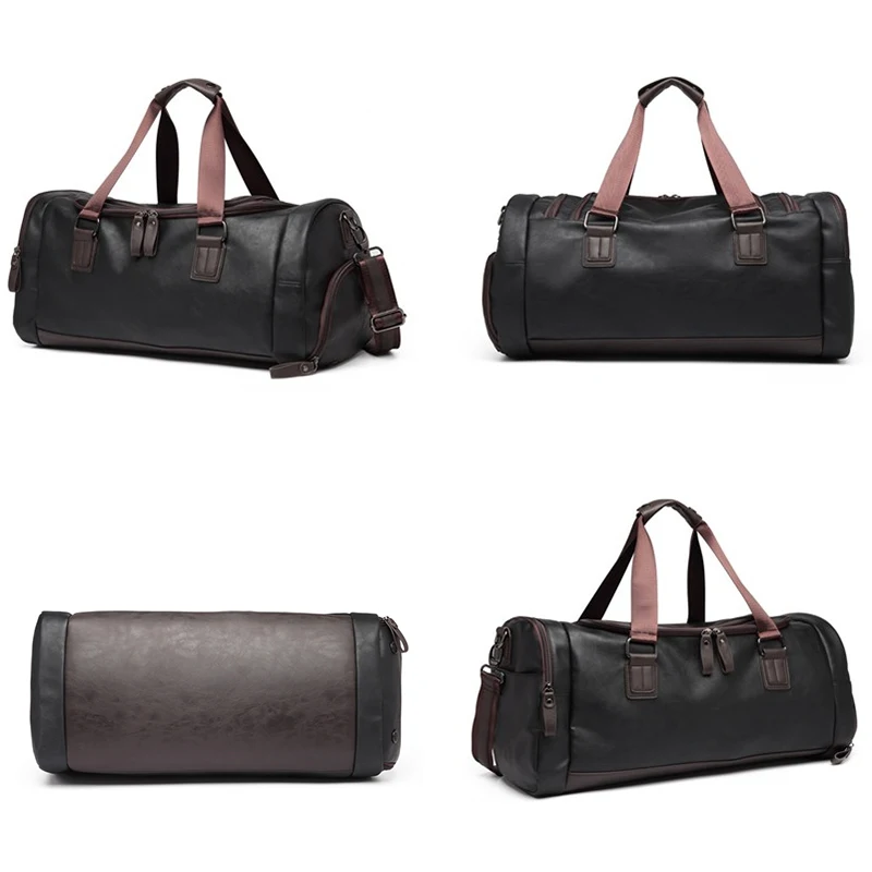PU Leather Duffel Bag Fitness Shoulder Gym Bag Gym Pack Crossbody Bags Sport Gymnastics Bag Shoes Compartment Fitness Gadgets