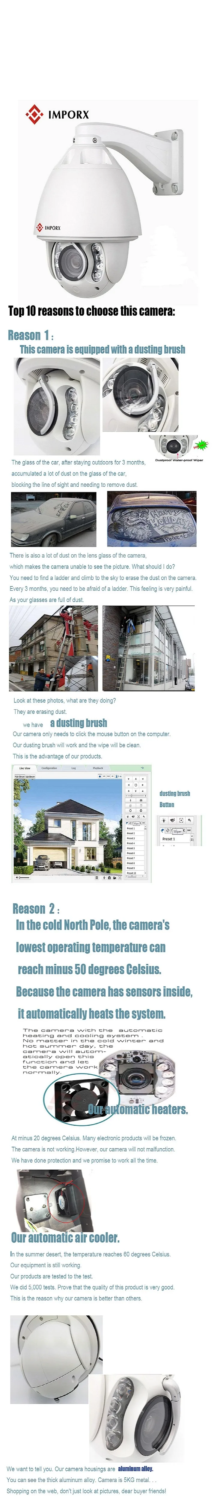 IMPORX CCTV, автоматическое слежение, IP PTZ камера, высокоскоростная купольная 2MP PTZ ip-камера 1080P 20X P2P, ИК-камера наблюдения с детектором движения
