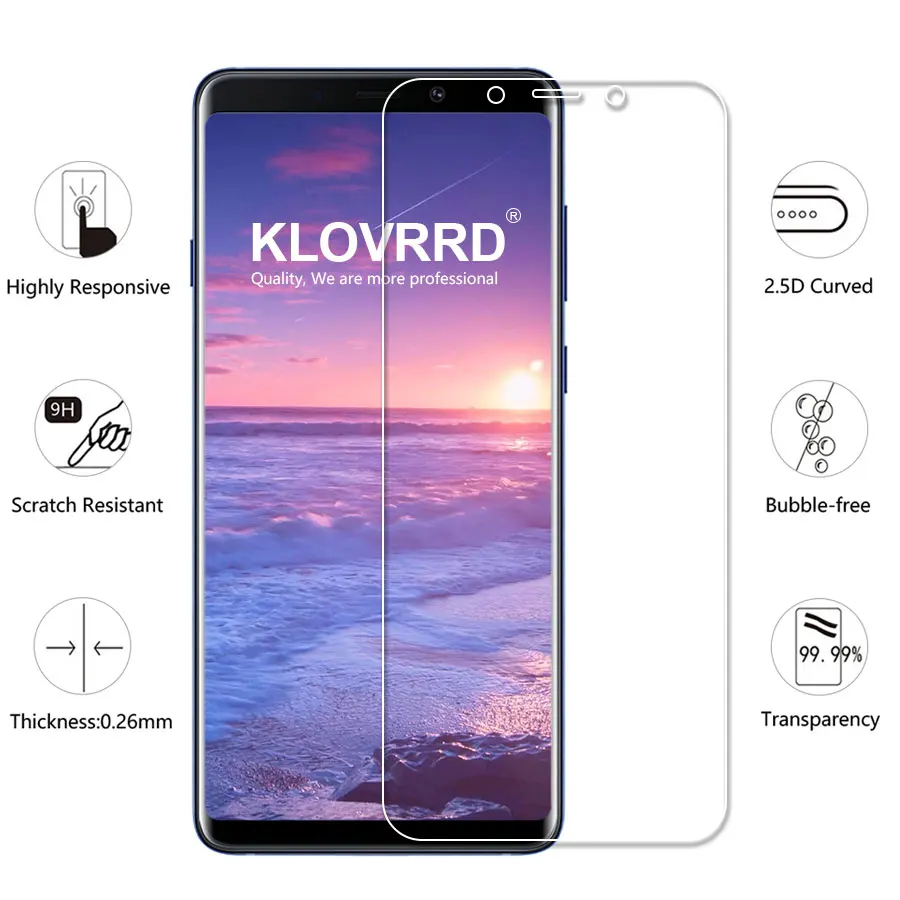 KLOVRRD закаленное стекло для samsung Galaxy A9 2018 защита экрана 9H 2.5D A9s Защитное A7