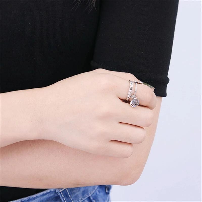 Женское Винтажное кольцо в стиле ретро двойное с бахромой виде счастливого