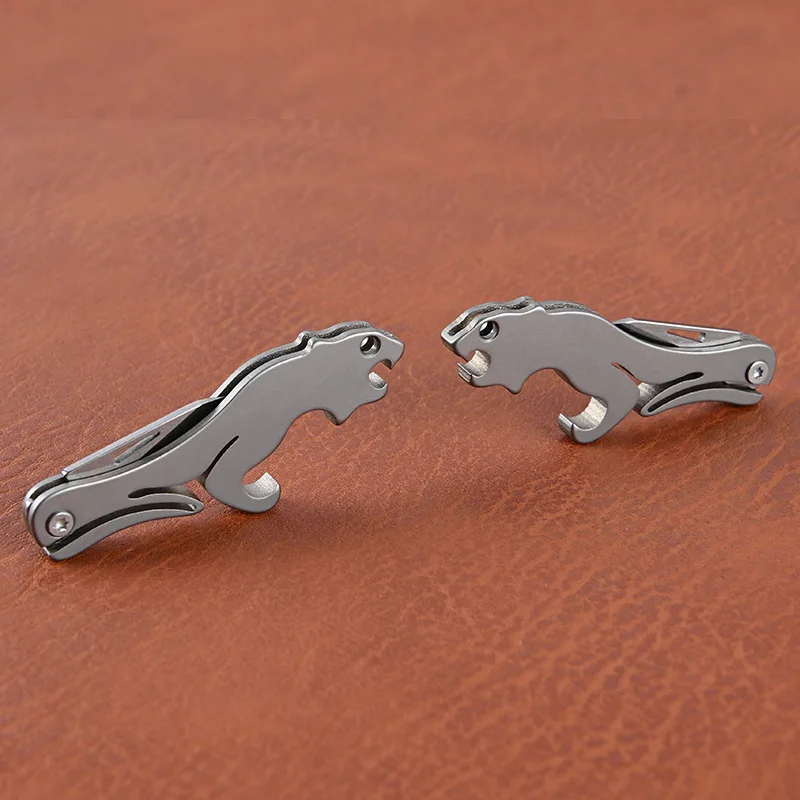 Леопардовый складной нож из чистого титанового сплава мини карманные складные