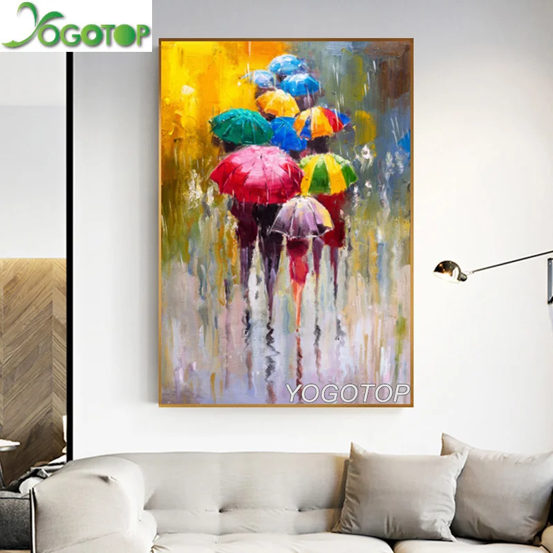 

diy diamond Embroidery 5D Full Diamond Painting,mosaic Rhinestones painting 3d Cross-Stitch Abstract Lover Rain Landscape YY2353