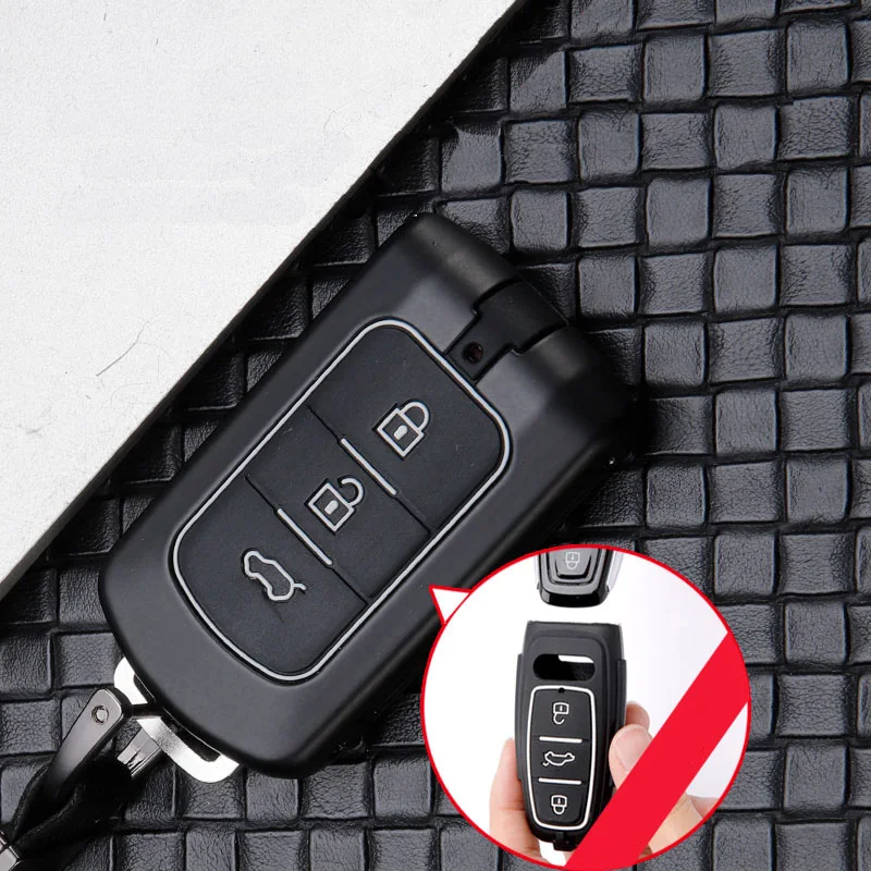

Fashion Zinc alloy+silica gel Car Key Case Full Cover For Mitsubishi Outlander Lancer 10 Pajero Sport L200 ASX RVR Accessories