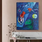 Картина на холсте голубой цирк Марк Chagall, постеры, принты, Мраморная картина на стену, декоративная картина, Современное украшение для дома