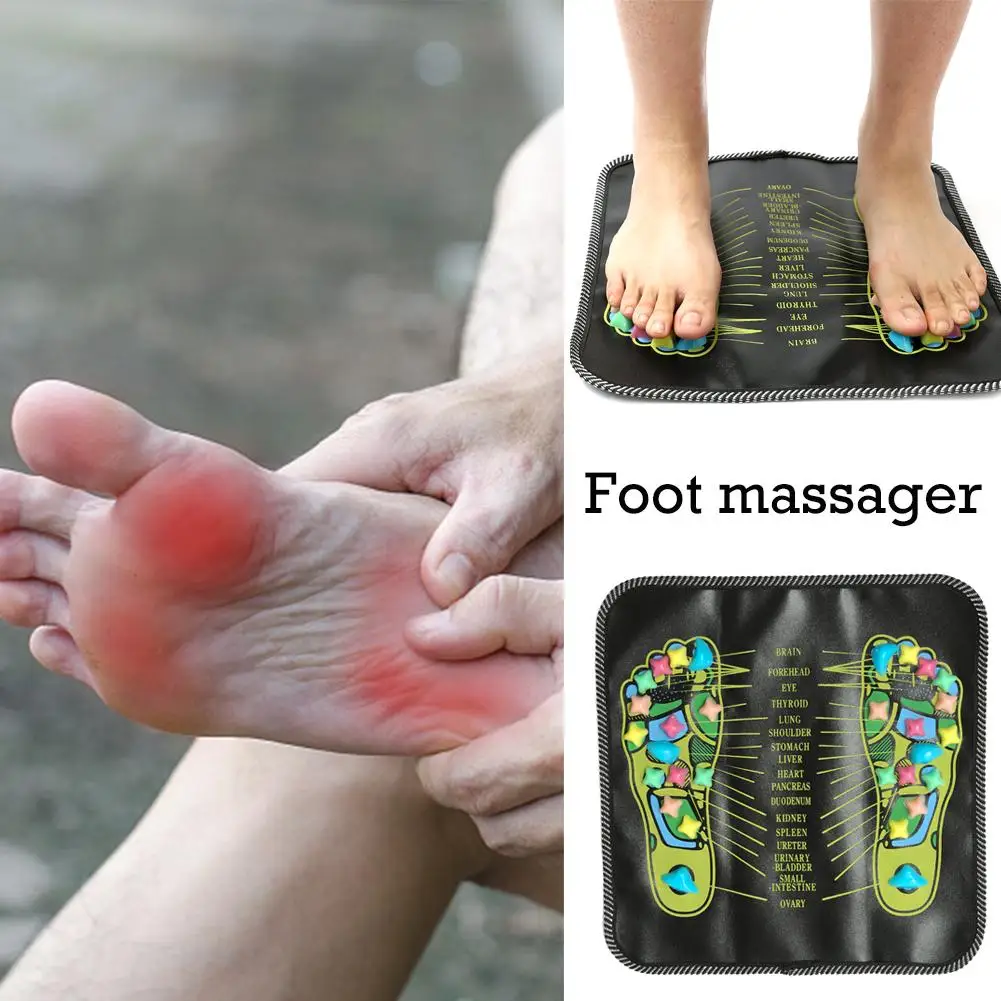 1Pc Acupuncture Cobblestone Foot Reflexology Massage Pad Walk Stone Square Massager Cushion for Relax Body Pain Health Care | Игрушки и