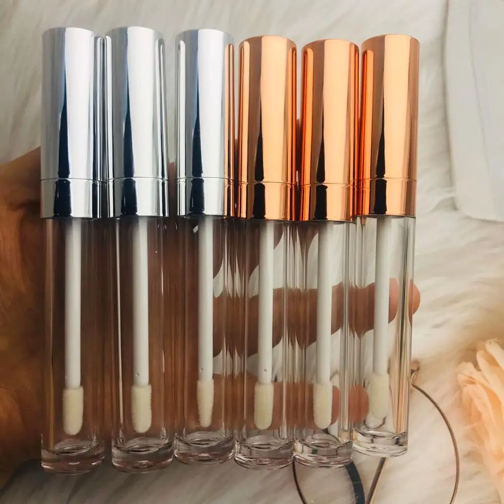 

6ML Lip Gloss Tube AS Plastic Empty Lip Balm Tubes Silver,Rose Gold Cap Cosmetic packing container