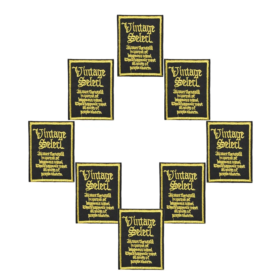 Золотые вышитые нашивки для одежды аппликация текста патчи утюга Швейные