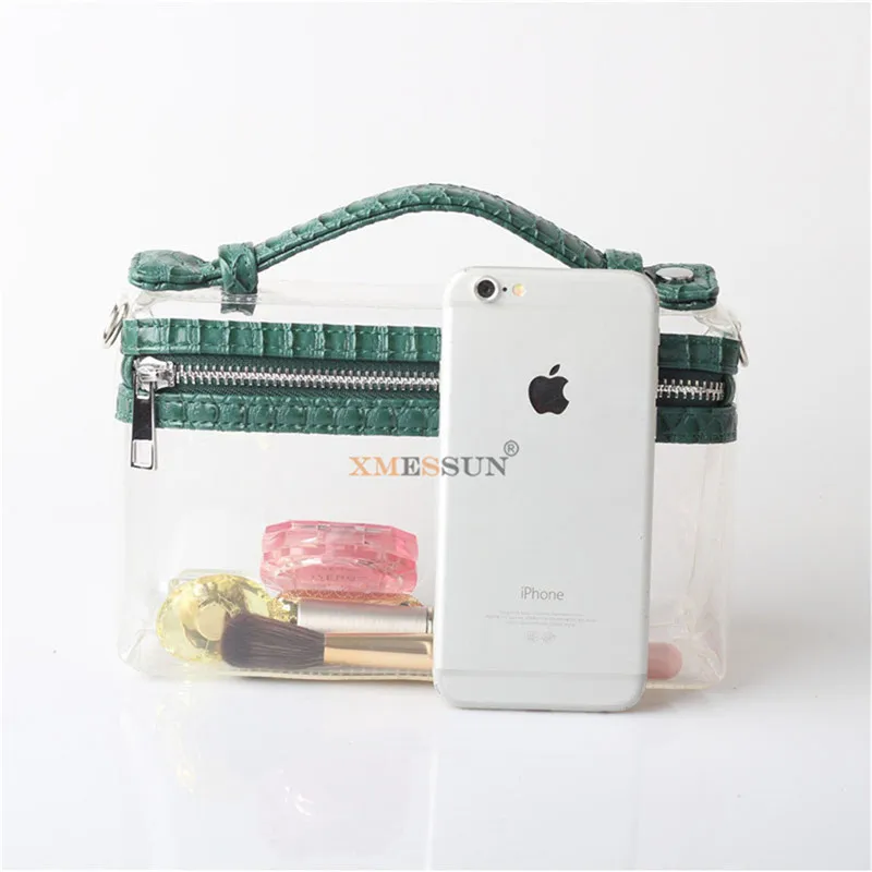 Модная прозрачная сумка клатч XMESSUN тоут через плечо женская для макияжа