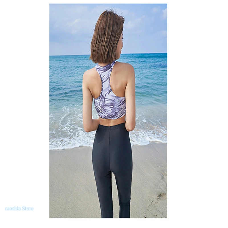

50set Four-piece ladies swimsuit split sports running yoga suit jacket fitness long-sleeved was thin conservative swimsuit