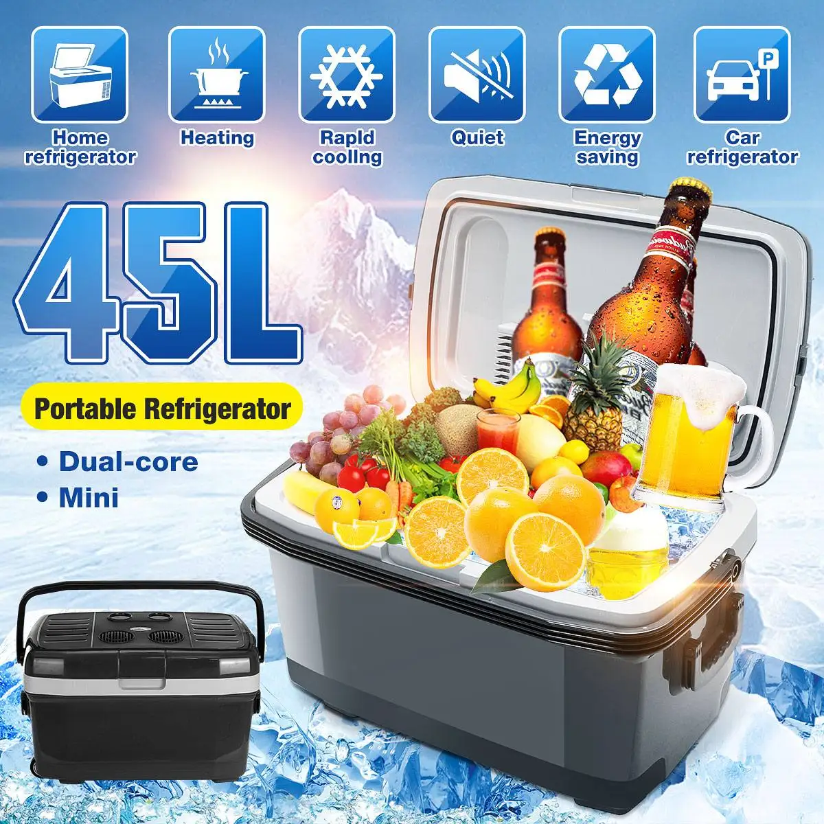 Портативный холодильник для напитков 45 л -25-65 °C 12 В 220 75 Вт | Автомобили и мотоциклы