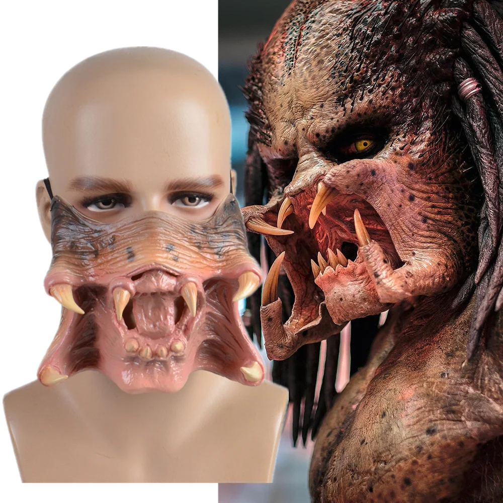 Страшная латексная маска на шлем для косплея хищника реквизит Хэллоуин |