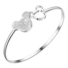 Изящные очаровательные серебряные браслеты с Микки Маусом для женщин, свадебные высококачественные модные ювелирные изделия, милый подарок