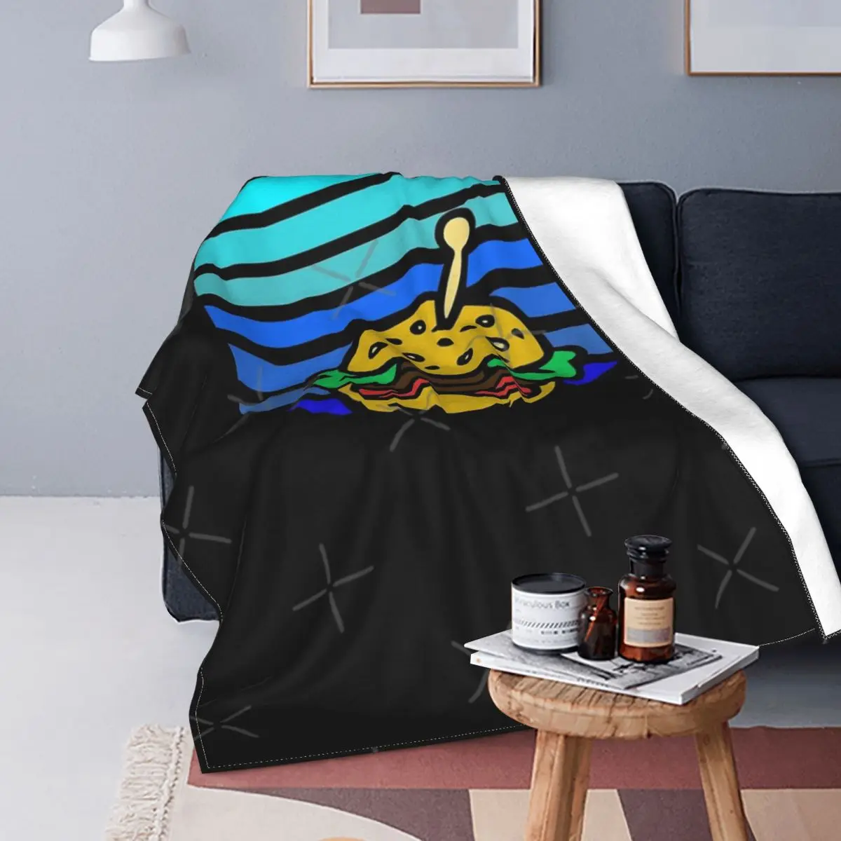 

Funda de cama A cuadros для детей, 1 manta, Lady una hamburguesa, manta Kawaii