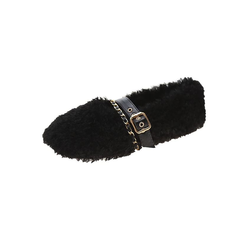 

Shoes Woman 2021 Casual Female Sneakers All-Match Round Toe Autumn Slip-on Loafers Fur Modis New Winter Fall Slip On Moccasin