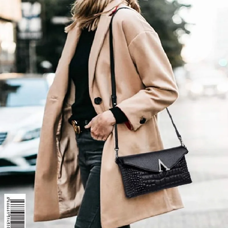 Классические черные элегантные женские сумки из коровьей кожи новая сумка в