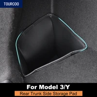 rear trunk side storage pad for tesla model 3 y car styling modification accessories