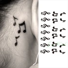 Водостойкие Временные татуировки-наклейки на уши, палец, музыкальные ноты, птицы, звезды, линия, разрезы, хна, тату флэш-тату, имитация для женщин
