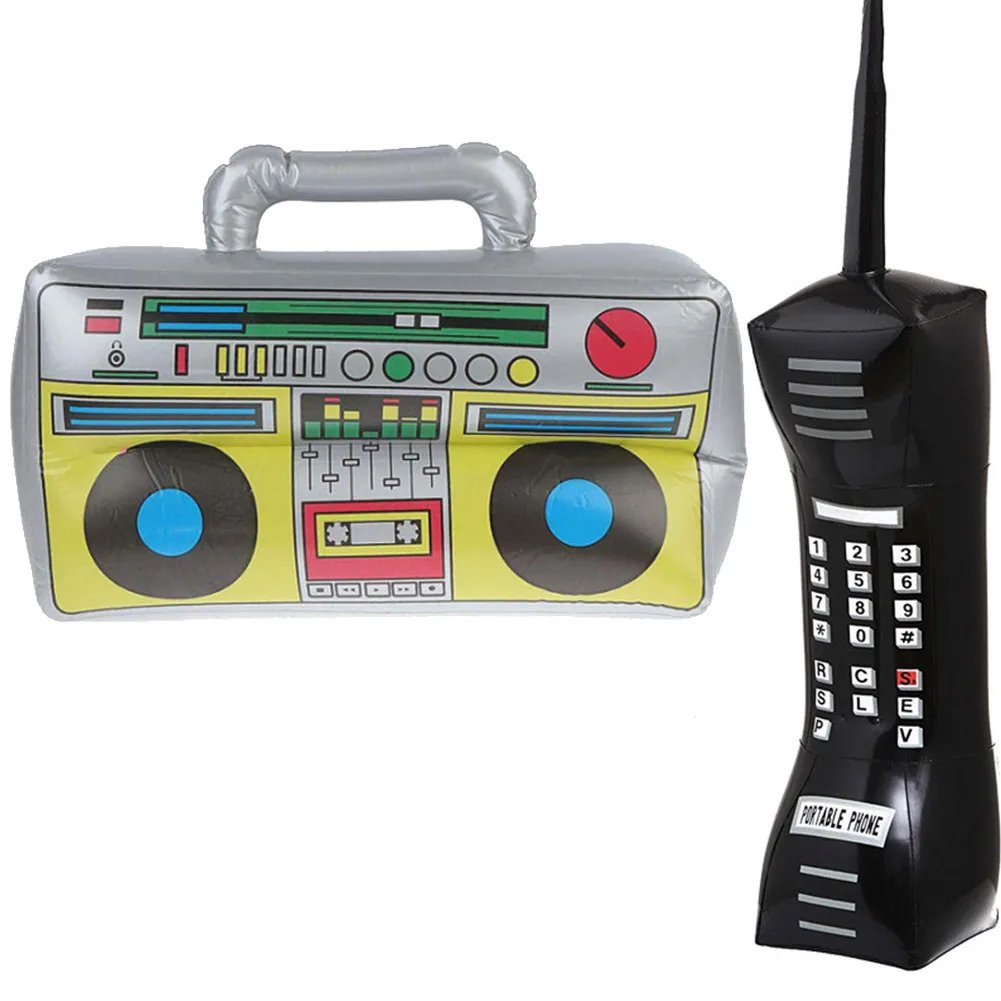 

Inflatable Radio Boombox Inflatable Mobile Phone Blow Up Party Props for 80s 90s Party Decor