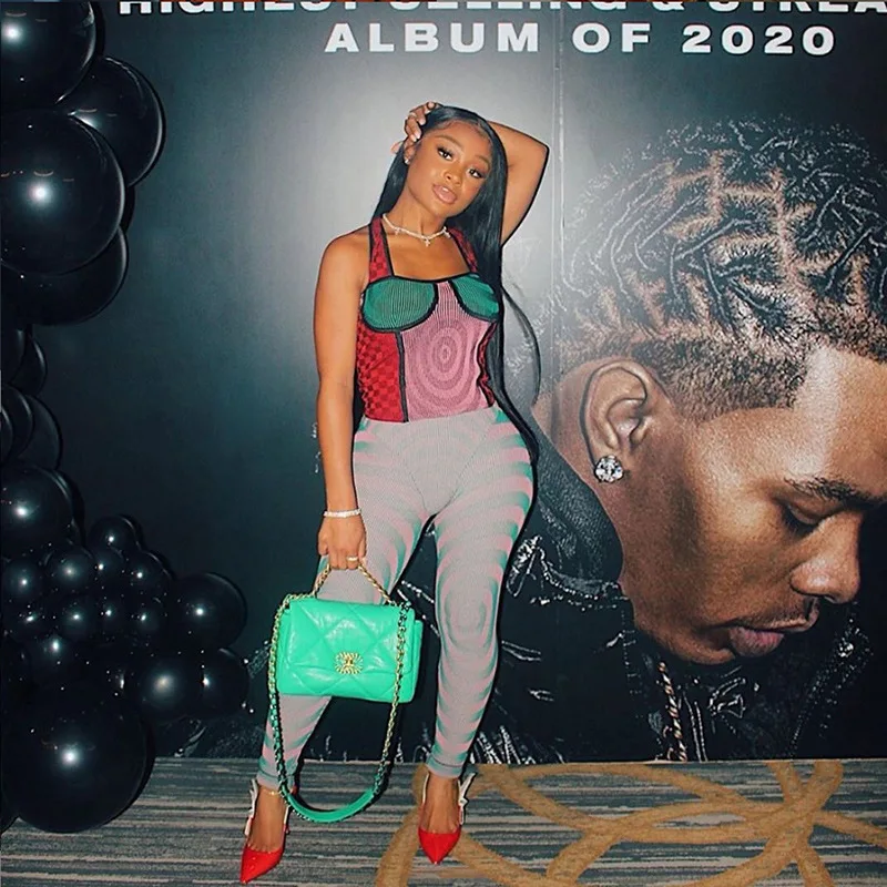 

Женский полосатый комбинезон в рубчик, Облегающий комбинезон без рукавов в стиле пэчворк, уличная мода для активного отдыха, 2020