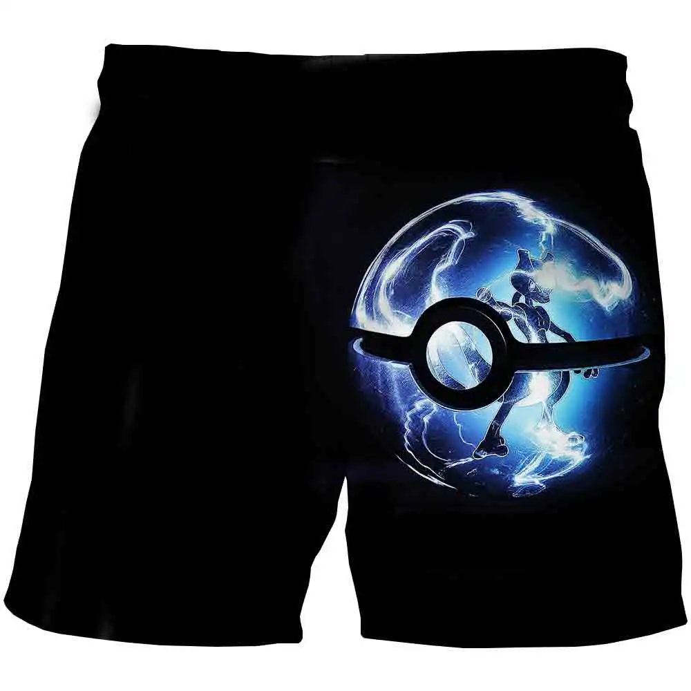 Для детей на лето Модные шорты 3D пляжные с принтом футболки рисунком Пикачу