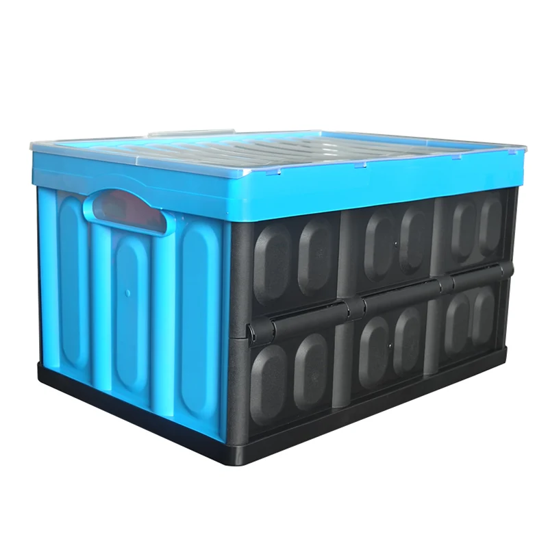 

56L Camping Kitchen Large Plastic laundry Folding Storage Baskets Containers Boxes Organizers for Food toy book cloth with Cover