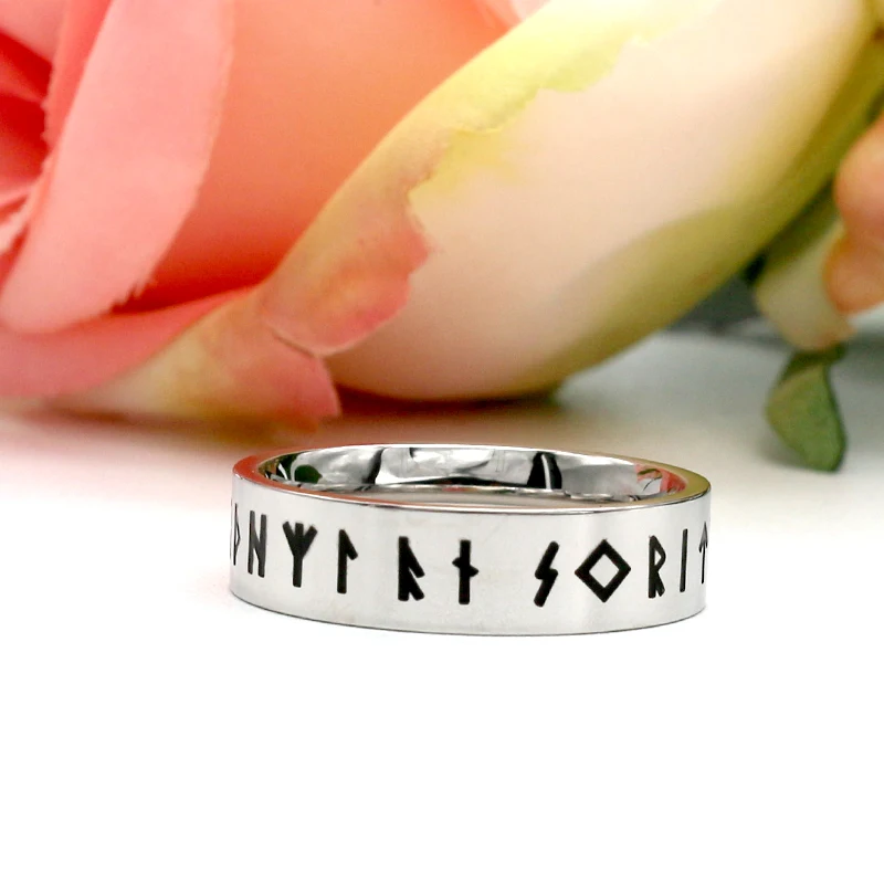 KLDY Руна викингов кольца для мужчин и женщин из нержавеющей стали простой свадьбы