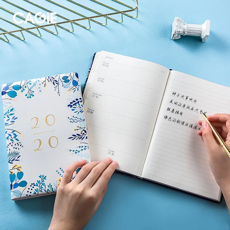 Из искусственной кожи A5 канцелярский блокнот 2020 ежедневно на для планирования