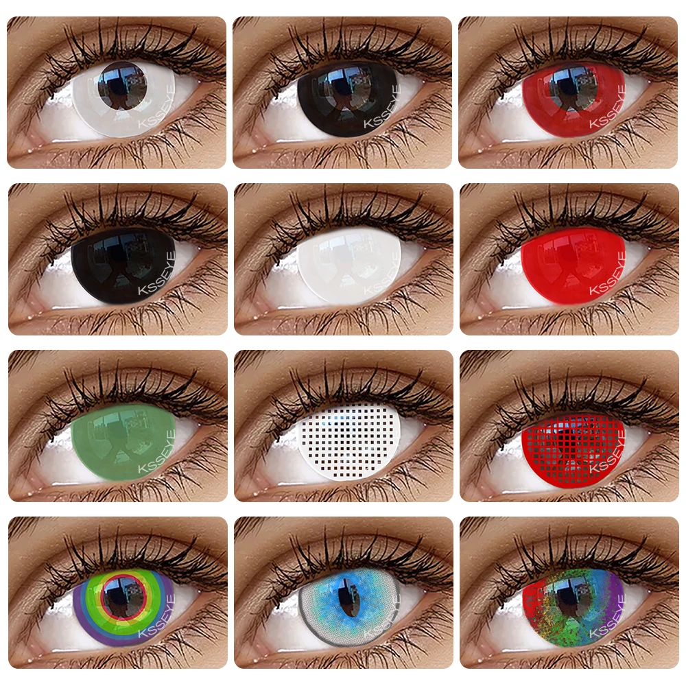 

Ksseye 1Pair(2pcs) Classic Halloween Color Contact lense Cosplay color Soft Contact lens Beauty Makeup