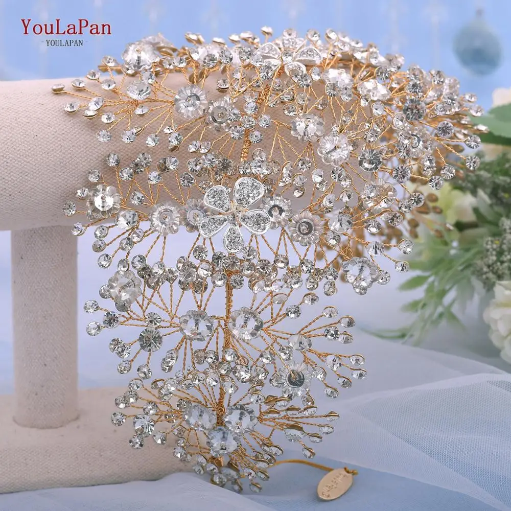 Корона для волос TOPQUEEN HP240 роскошная Свадебная головная повязка с кристаллами